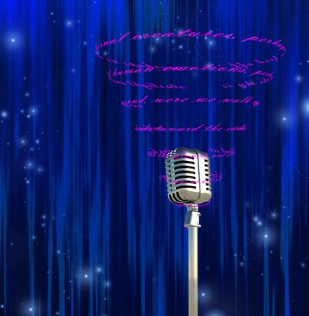 12441688 - microphone and swirling text